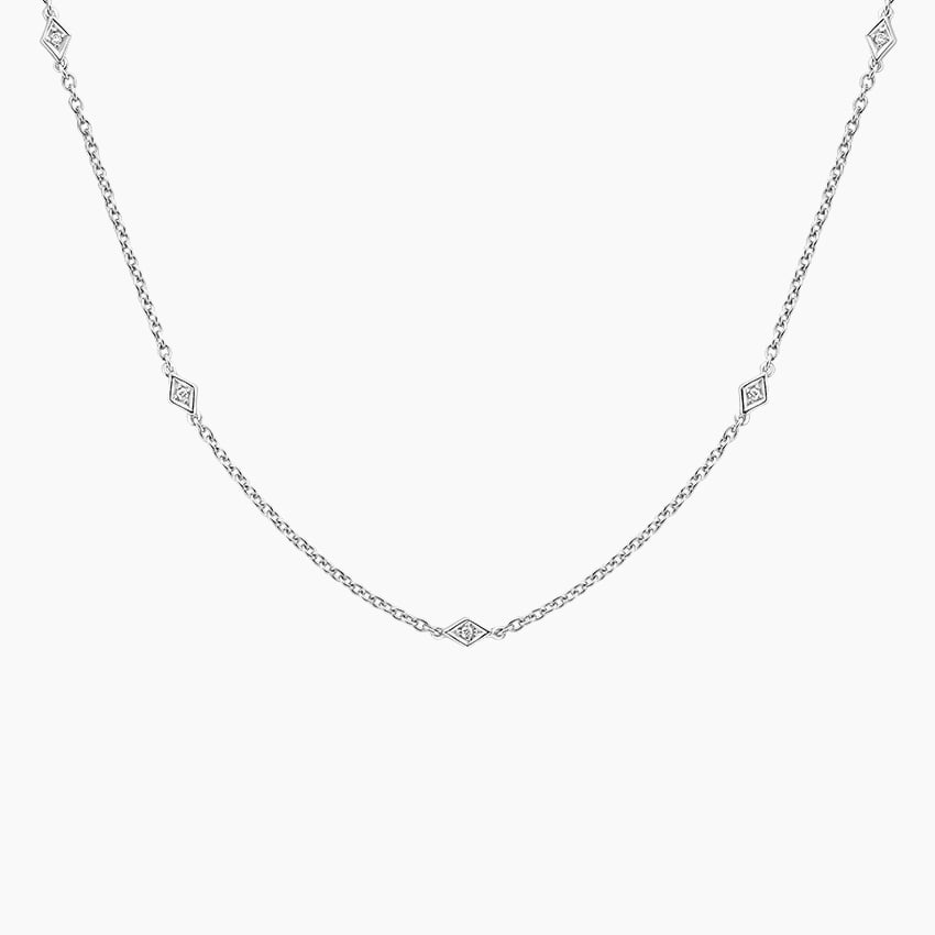 Marquesa Strand Diamond Necklace in white gold — top view