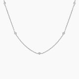 Marquesa Strand Diamond Necklace in white gold — top view