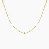 Marquesa Strand Diamond Necklace in yellow gold — top view