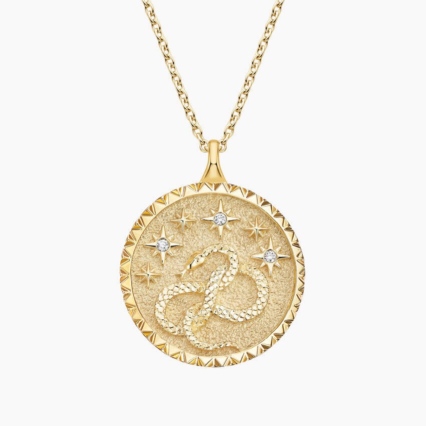 Snake Diamond Medallion — top view