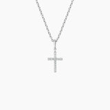 Cross Diamond Pendant in white gold — top view