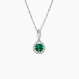 Sapphire Pavé Twist Pendant in white gold — top view
