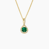 Sapphire Pavé Twist Pendant in yellow gold — top view