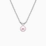 Premium Akoya Cultured Pearl Pendant (6mm) in white gold — top view
