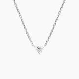 Heart Shaped Lab Diamond Pendant in white gold — top view