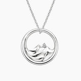 Mountain Range Diamond Pendant in white gold — top view