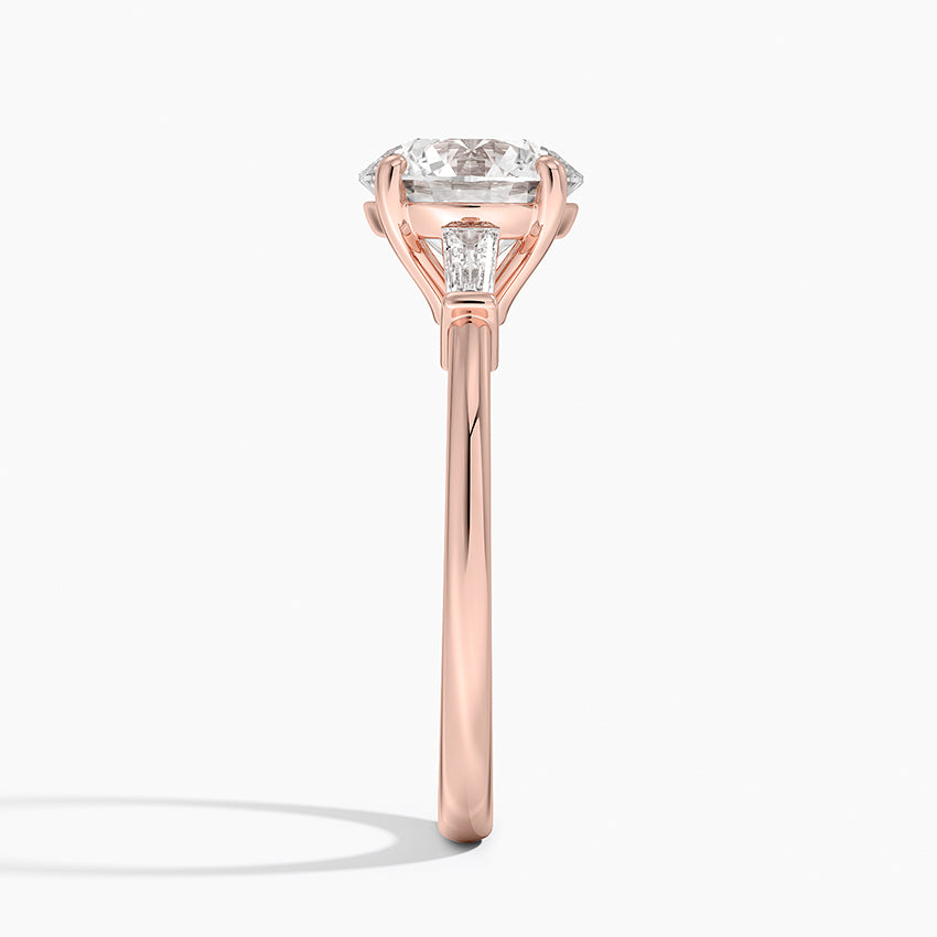 Tapered Baguette Three Stone Diamond Engagement Ring