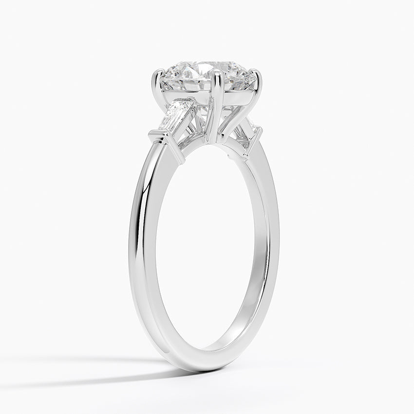 Tapered Baguette Three Stone Diamond Engagement Ring