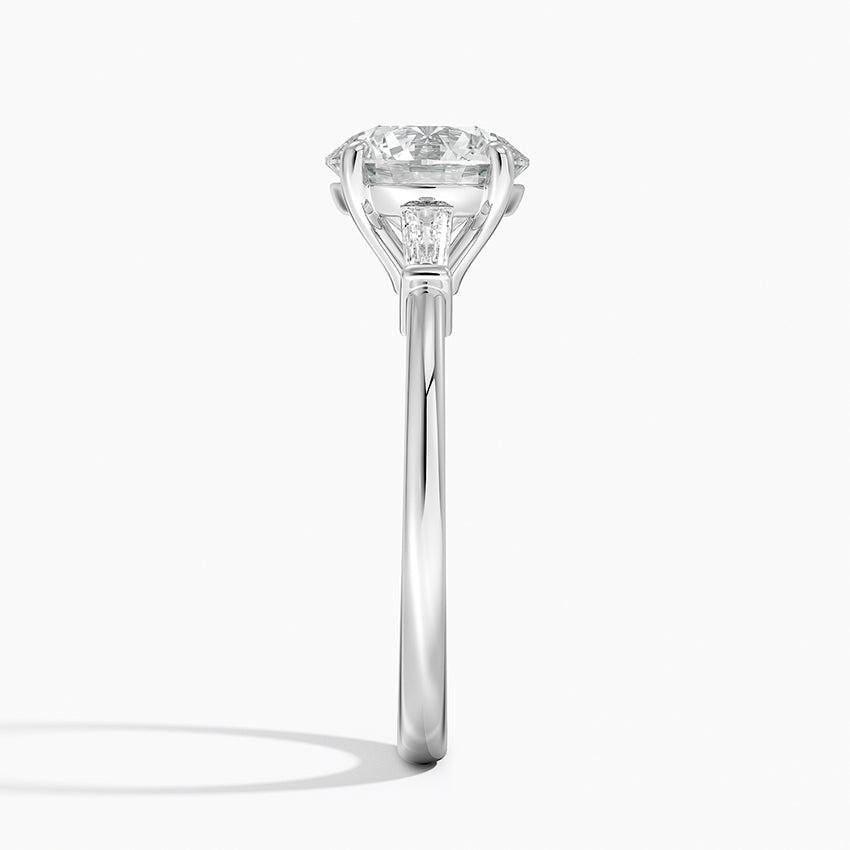 Tapered Baguette Three Stone Diamond Engagement Ring