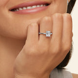 Tapered Baguette Three Stone Diamond Engagement Ring in white gold