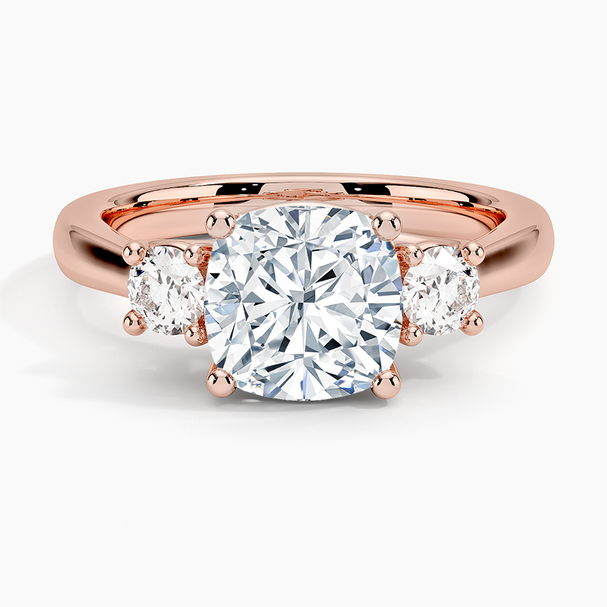 Petite Three Stone Trellis Diamond Engagement Ring