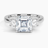 Petite Three Stone Trellis Diamond Engagement Ring