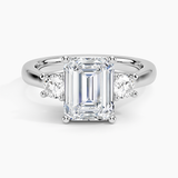 Petite Three Stone Trellis Diamond Engagement Ring