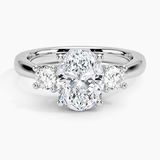 Petite Three Stone Trellis Diamond Engagement Ring