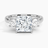 Petite Three Stone Trellis Diamond Engagement Ring