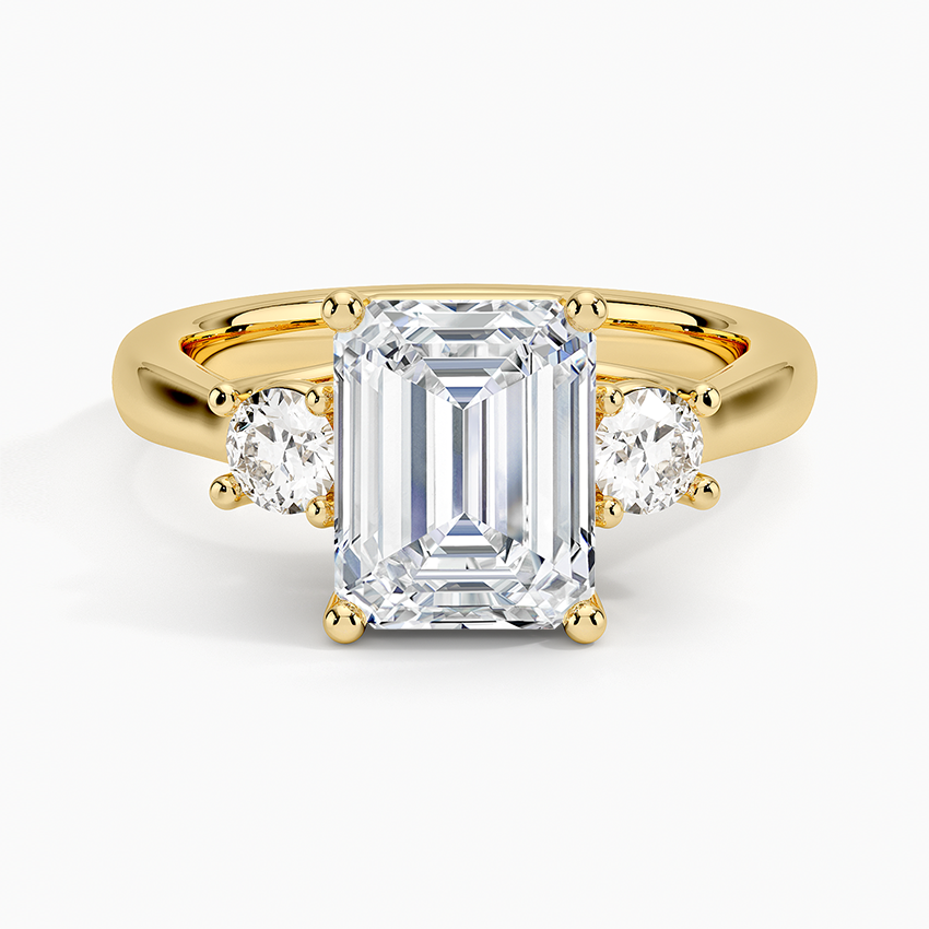 Petite Three Stone Trellis Diamond Engagement Ring