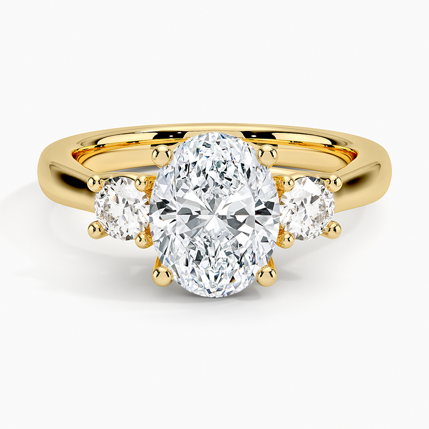 Petite Three Stone Trellis Diamond Engagement Ring