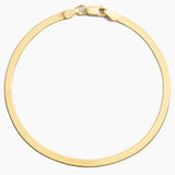 Dezi Herringbone Bracelet in yellow gold — top view