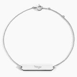 Engravable Bar Bracelet in white gold