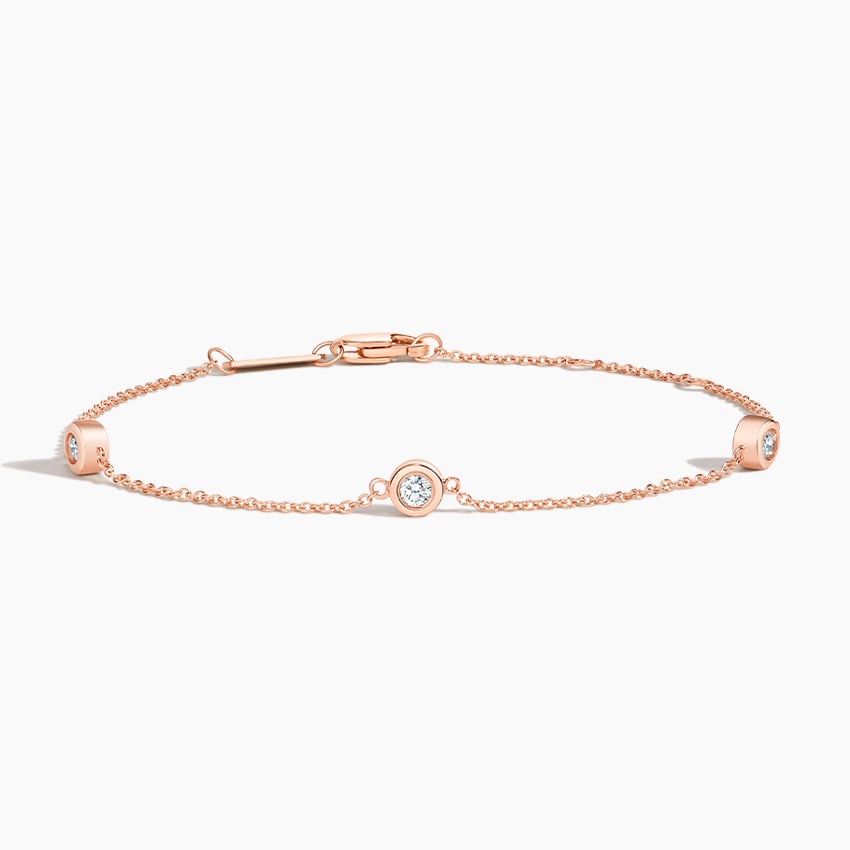 Three Diamond Bezel Bracelet (1/6 ct. tw.)