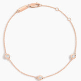 Three Diamond Bezel Bracelet (1/6 ct. tw.) — top view