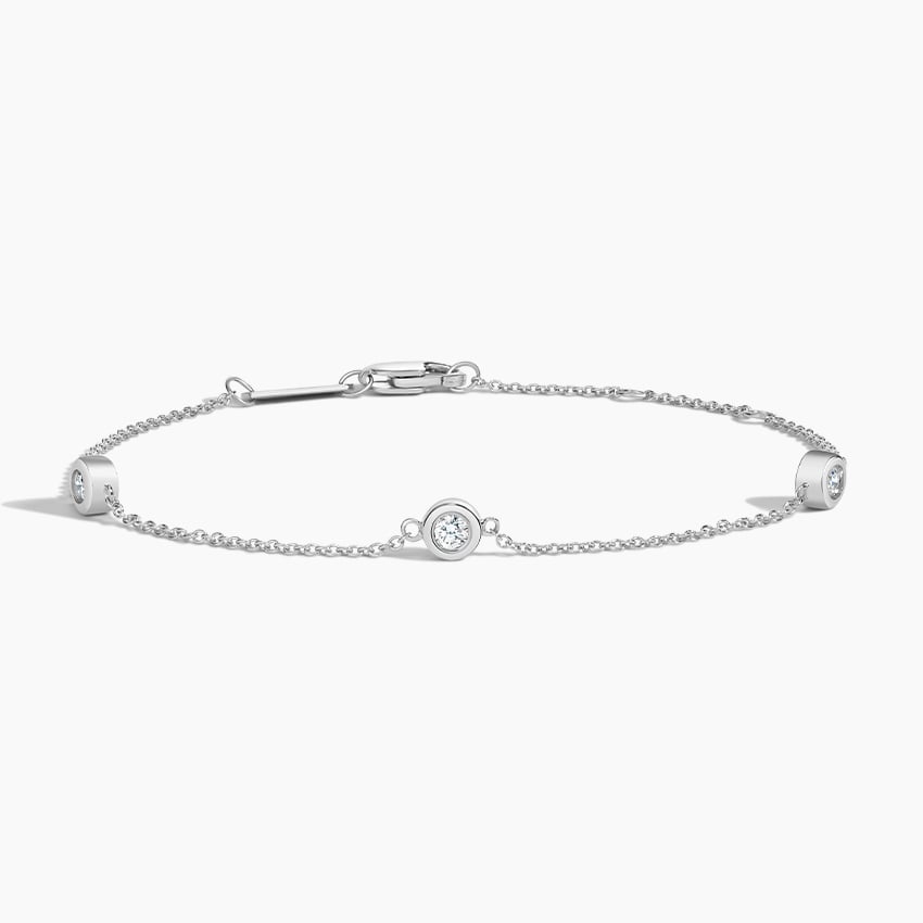 Three Diamond Bezel Bracelet (1/6 ct. tw.)