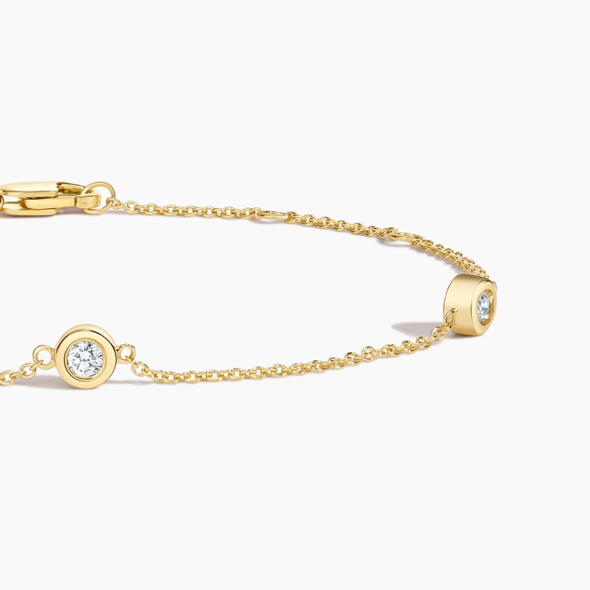 Three Diamond Bezel Bracelet (1/6 ct. tw.)