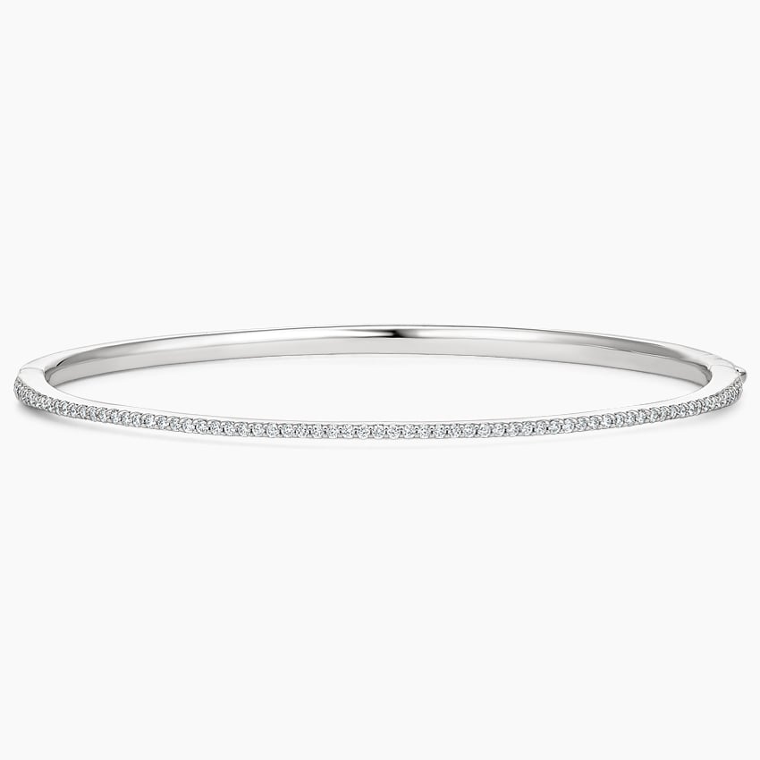 Whisper 6.5 in. Diamond Bangle Bracelet in white gold — top view