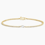 Aster Lab Diamond Tennis Bracelet (1 1/5 ct. tw.) in yellow gold — top view