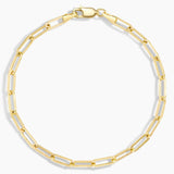 Devon Paperclip Chain Bracelet (Large) in yellow gold — top view