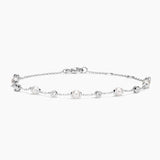Athena Premium Akoya Cultured Pearl and Diamond Bracelet (1/4 ct. tw.) in white gold