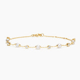 Athena Premium Akoya Cultured Pearl and Diamond Bracelet (1/4 ct. tw.) in yellow gold