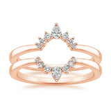 Lunette Nested Diamond Ring Stack in rose gold — top view