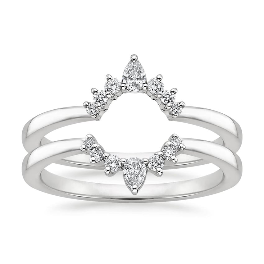 Lunette Nested Diamond Ring Stack in white gold — top view