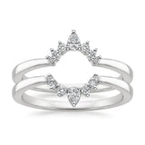 Lunette Nested Diamond Ring Stack in white gold — top view