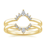 Lunette Nested Diamond Ring Stack in yellow gold — top view