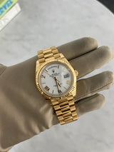 Rolex Day-Date 40mm Yellow Gold White Roman Dial Presidential Watch