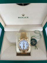 Rolex Day-Date 40mm Yellow Gold White Roman Dial Presidential Watch