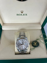 Rolex Datejust 41 Silver Dial Fluted Bezel Stainless Steel Oyster Bracelet 126334