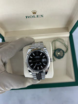 Rolex Datejust 41 Stainless Steel Black Stick Dial Jubilee Bracelet 126334