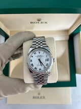 Rolex Datejust 36 Stainless Steel White Roman Dial Jubilee Bracelet Watch