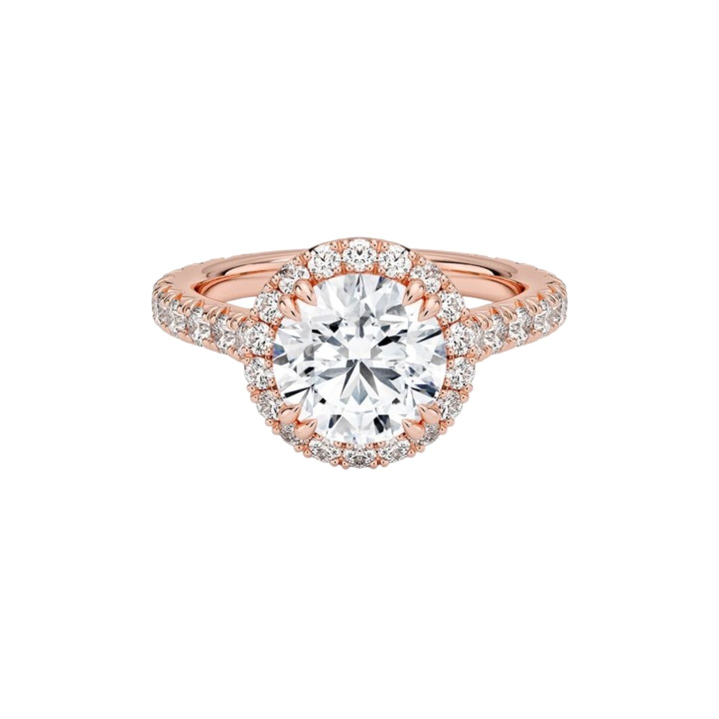 Sienna Halo Three-Quarter Coverage Diamond Engagement Ring