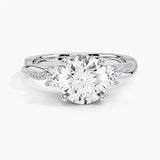 Adorned Petite Twisted Vine Three Stone Diamond Engagement Ring